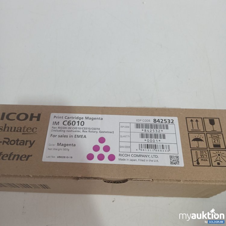 Artikel Nr. 998755 Artikel Nr. 998755: Ricoh Print Cartridge Magenta IM C6010 507g