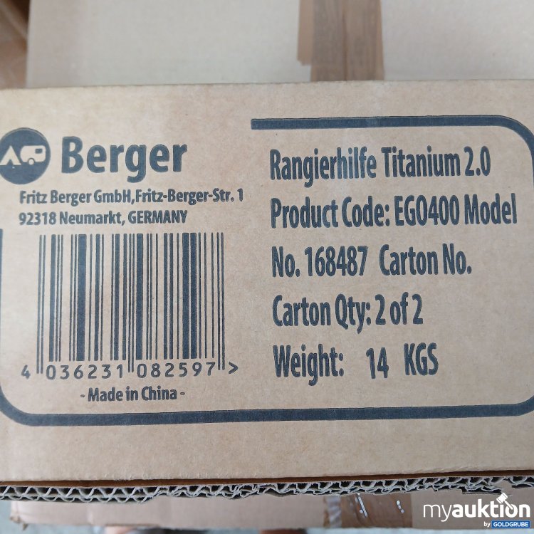 Artikel Nr. 850756: Berger Rangierhilfe Titanium  2.0 EG0400 