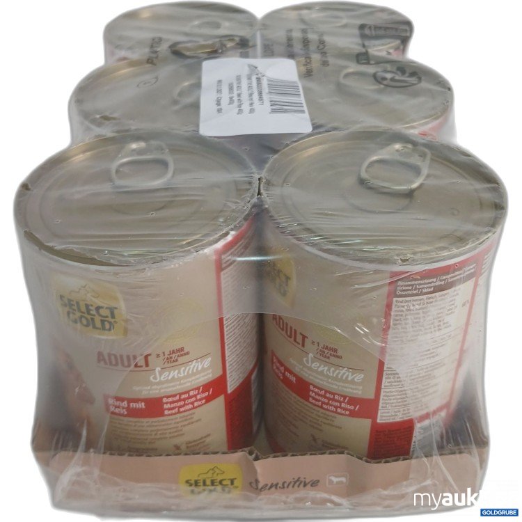 Artikel Nr. 987756: Select Gold Adult Sensitiv Hundefutter Rind mit Reis 400g 6Stk