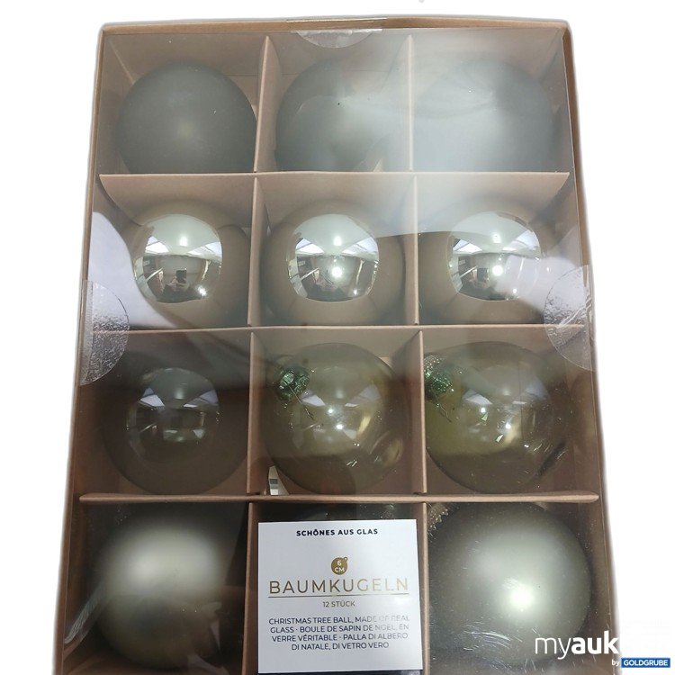 Artikel Nr. 955757: Depot Baumkugeln 12 Stk Aus Glas 6cm grün 