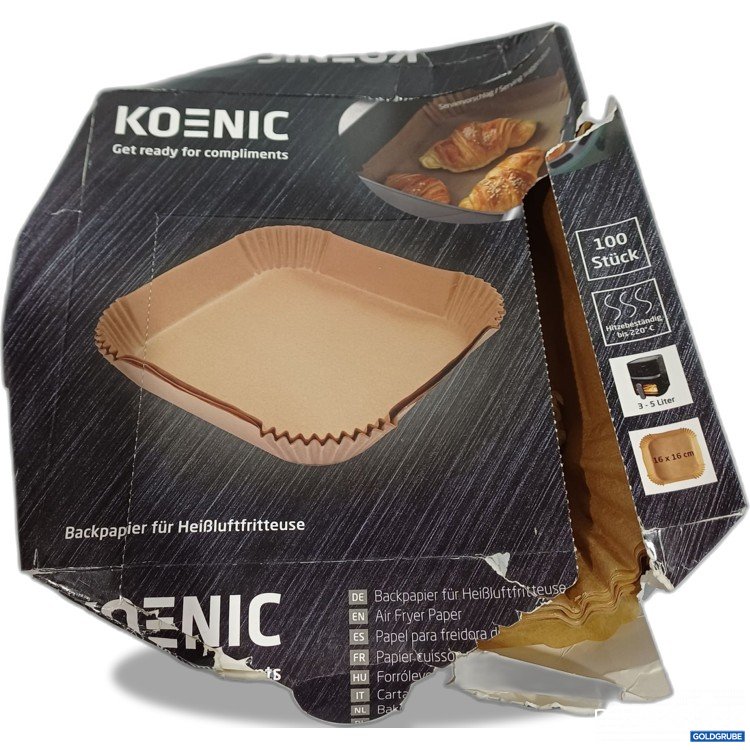Artikel Nr. 960757: Koenic Backpapier für Heißluftfritteuse 100Stk 16x16cm 