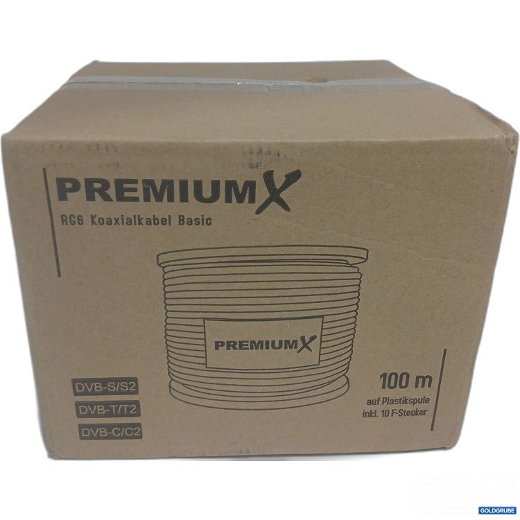 Artikel Nr. 986757 Artikel Nr. 986757: Premium X RG6 Koaxialkabel Basic 100m auf Plastikspule inkl. 10 F-Stecker