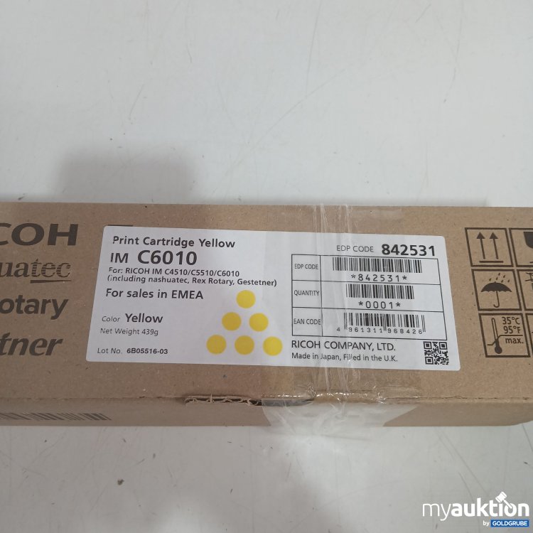 Artikel Nr. 998757 Artikel Nr. 998757: Ricoh Print Cartridge Yellow IM C6010 439g