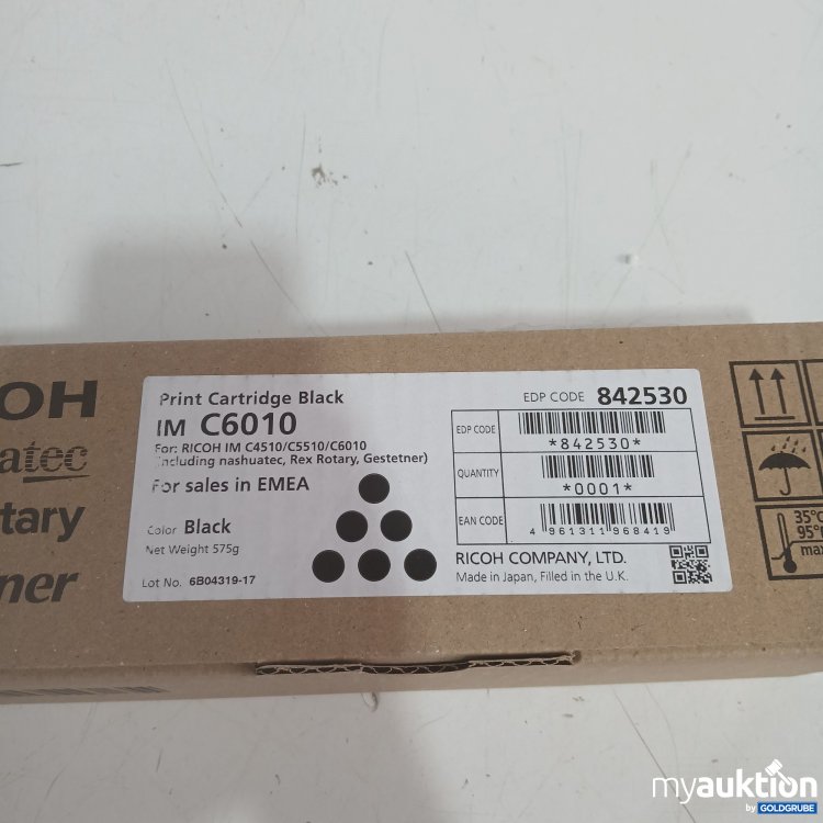 Artikel Nr. 998758 Artikel Nr. 998758: Ricoh Print Cartridge Black IM C6010 575g