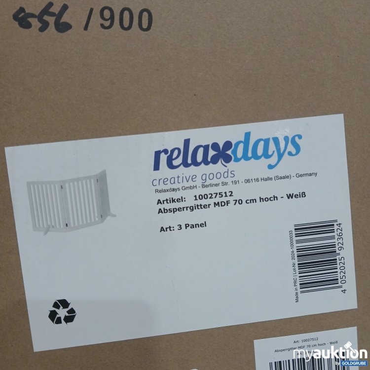Artikel Nr. 967759: Relaxdays Absperrgitter MDF 70cm hoch weiß Art: 3 PanelArt.Nr: 10027512 