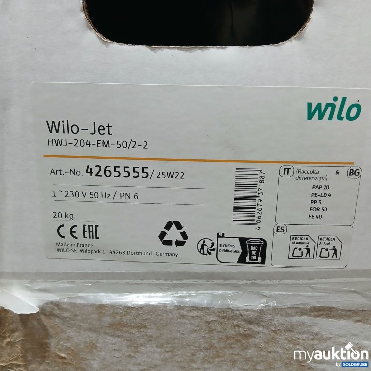 Artikel Nr. 883760: Wilo Wilo Jet HWJ 204 EM 50/2-2