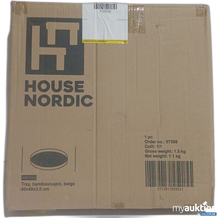 Artikel Nr. 992760 Artikel Nr. 992760: House Nordic Tray Bamboo/capiz beige 40x40x3,5cm