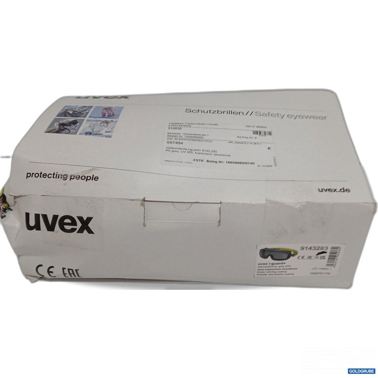 Artikel Nr. 954761 Artikel Nr. 954761: 4 Stück Uvex i-guard+ Vollsichtbrille grau S67494