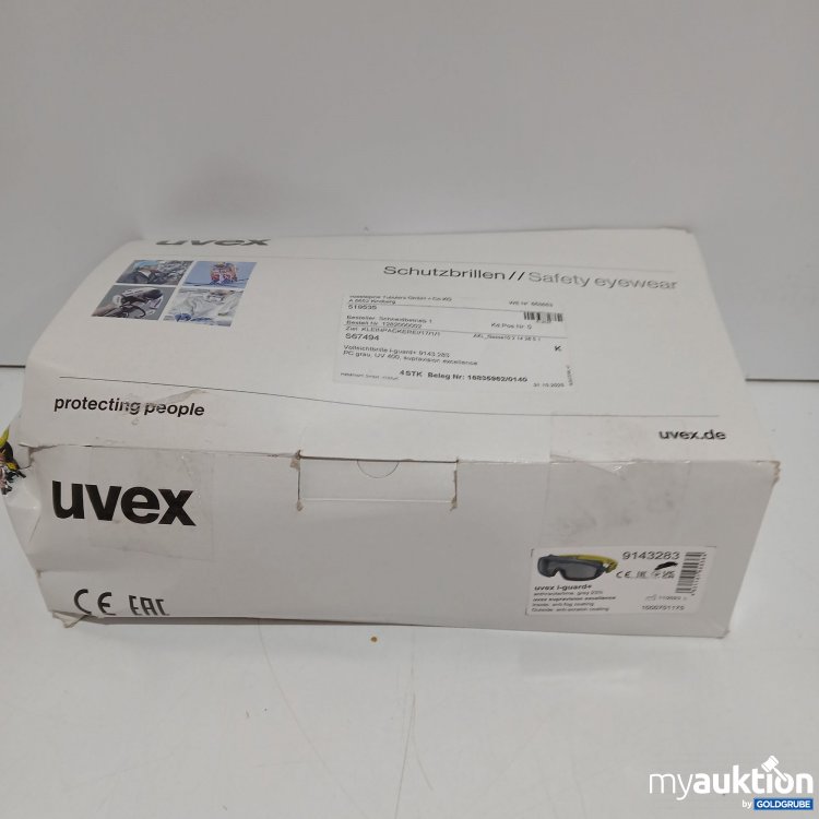 Artikel Nr. 954761 Artikel Nr. 954761: 4 Stück Uvex i-guard+ Vollsichtbrille grau S67494