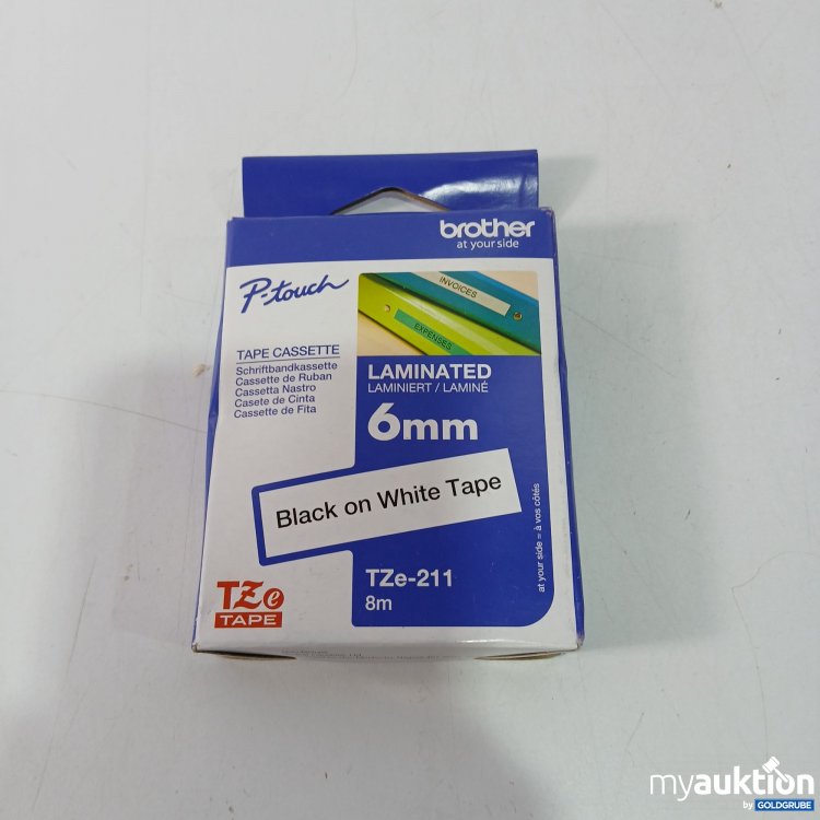 Artikel Nr. 803763 Artikel Nr. 803763: Brother Tape Cassette 6mm Black on White Tape 8m