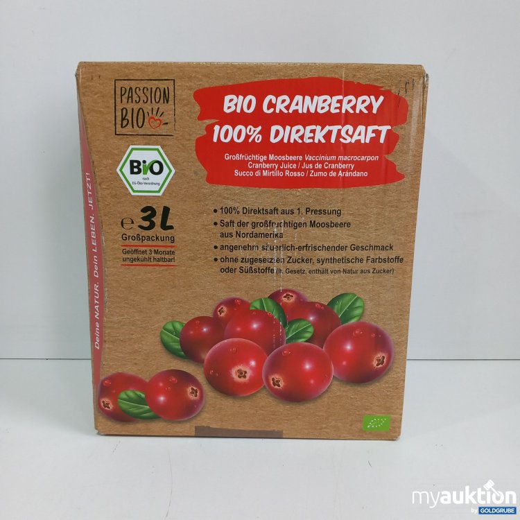 Artikel Nr. 825763 Artikel Nr. 825763: Passion Bio Cranberry Direktsaft 3L