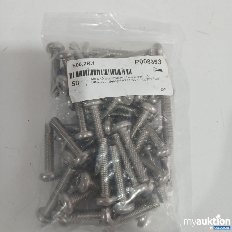 Artikel Nr. 867763 Artikel Nr. 867763: M8x40mm Linsenkopfschrauben TX DIN7985 A2 50Stk