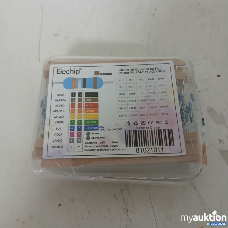 Artikel Nr. 905763 Artikel Nr. 905763: Eiechip 600pcs 30 Values Metal Film Resistor Kit 1/4W