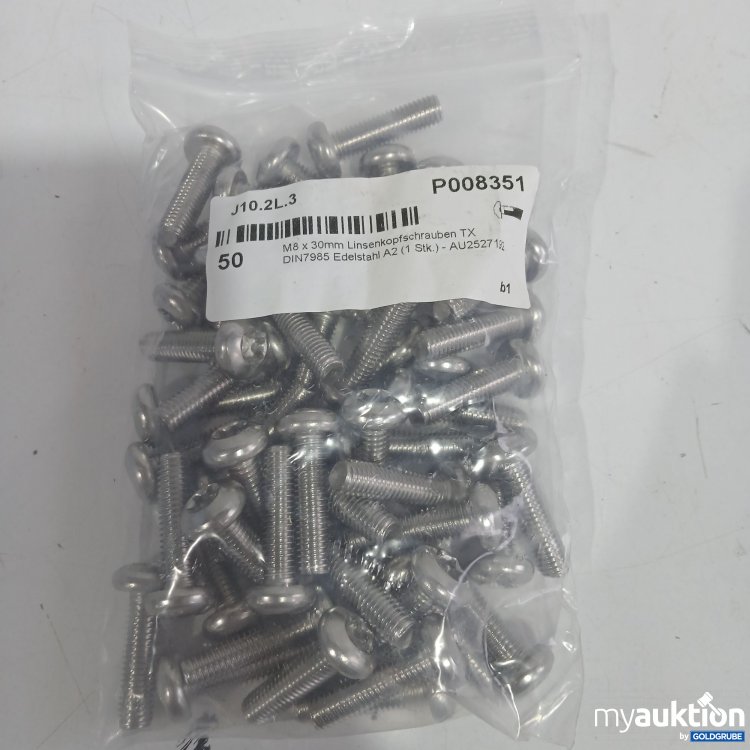 Artikel Nr. 867764 Artikel Nr. 867764: M8x30mm Linsenkopfschrauben TX DIN7985 A2 50Stk