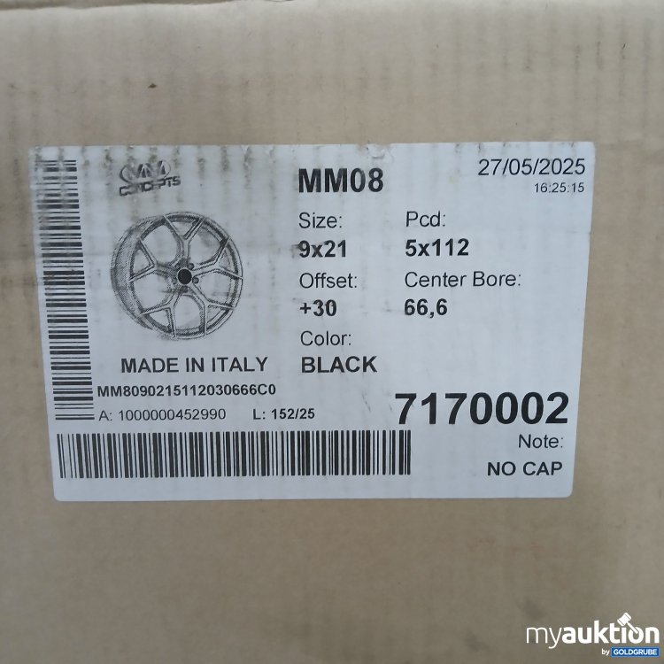 Artikel Nr. 441767: MM Sports Felge 9x21 5x112 +30 schwarz 