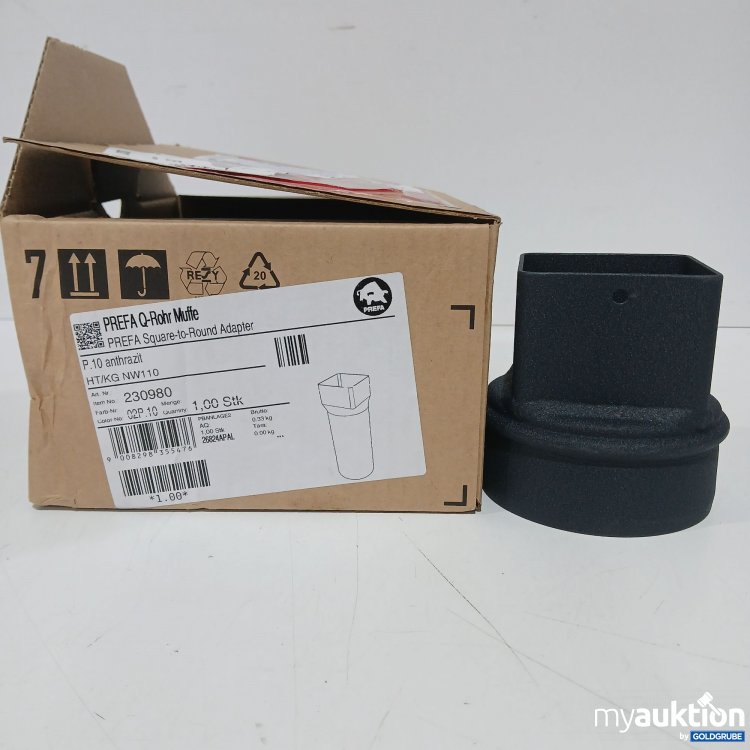 Artikel Nr. 523767 Artikel Nr. 523767: Prefa Q-Rohr Muffe P10 Anthrazit 230980