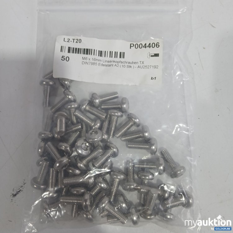 Artikel Nr. 867767 Artikel Nr. 867767: M6x16mm Linsenkopfschrauben TX DIN7985 A2 50Stk