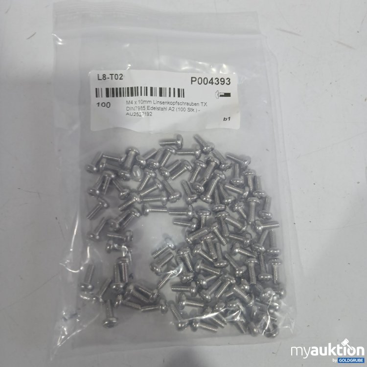 Artikel Nr. 867769 Artikel Nr. 867769: M4x10mm Linsenkopfschrauben TX DIN7985 A2
