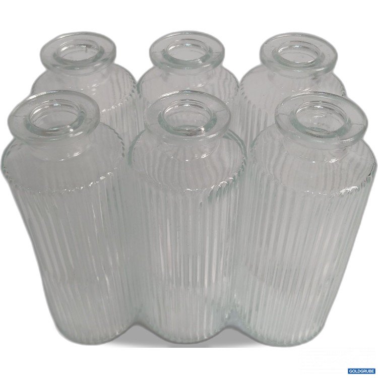 Artikel Nr. 984769: Serene Spaces Living geriffelte Glasvasen Durchmesser ca 5cm, Höhe ca 14cm 6Stk