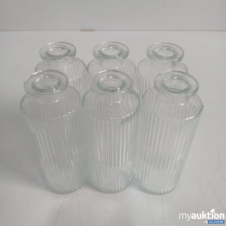Artikel Nr. 984769: Serene Spaces Living geriffelte Glasvasen Durchmesser ca 5cm, Höhe ca 14cm 6Stk