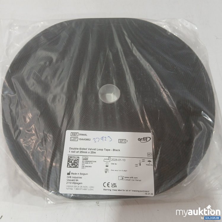 Artikel Nr. 471770 Artikel Nr. 471770: Orfit Double-Sided Velvet Loop Tape 25 mm x m Schwarz