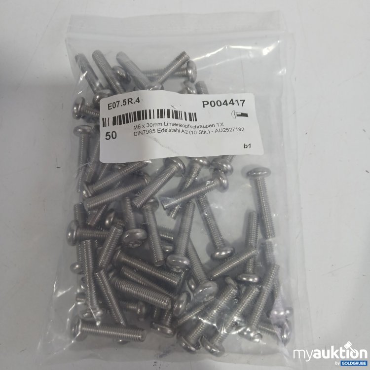 Artikel Nr. 867771 Artikel Nr. 867771: M6x30mm Linsenkopfschrauben TX DIN7985 A2 50Stk