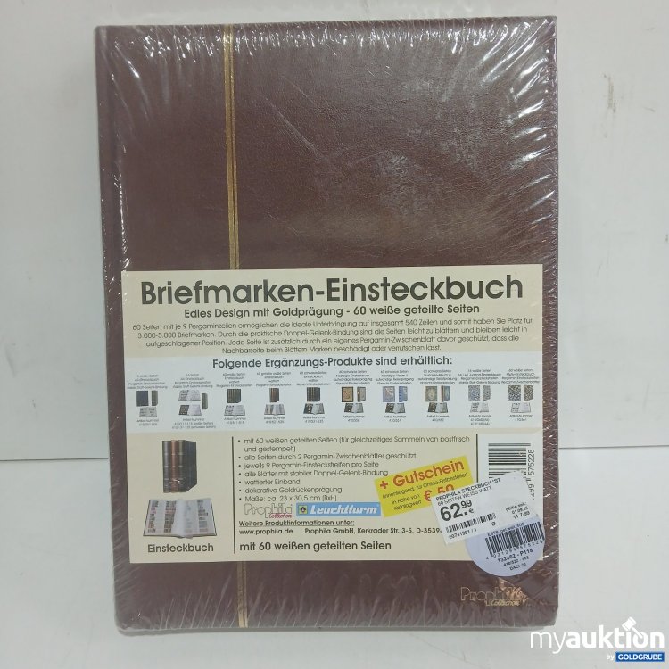 Artikel Nr. 464772: Prophila Leuchtturm Briefmarken-Einsteckbuch Edles Design mit Goldprägung