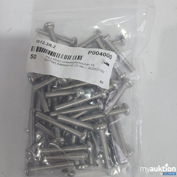Artikel Nr. 867772 Artikel Nr. 867772: M6x40mm Linsenkopfschrauben TX DIN7985 A2 50Stk