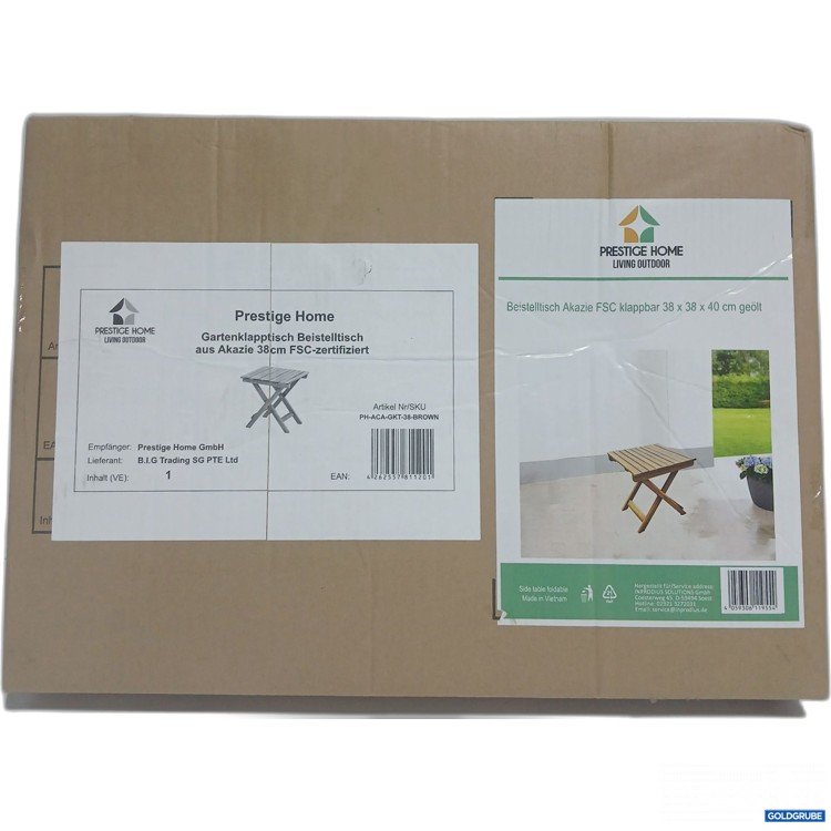 Artikel Nr. 986772 Artikel Nr. 986772: Prestige Home Beistelltisch aus Akazie klappbar 38x38x40cm geölt