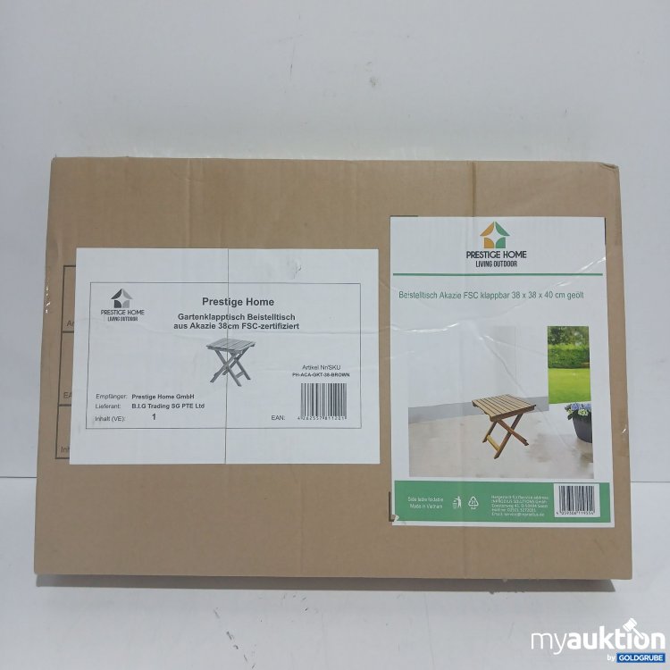 Artikel Nr. 986772 Artikel Nr. 986772: Prestige Home Beistelltisch aus Akazie klappbar 38x38x40cm geölt
