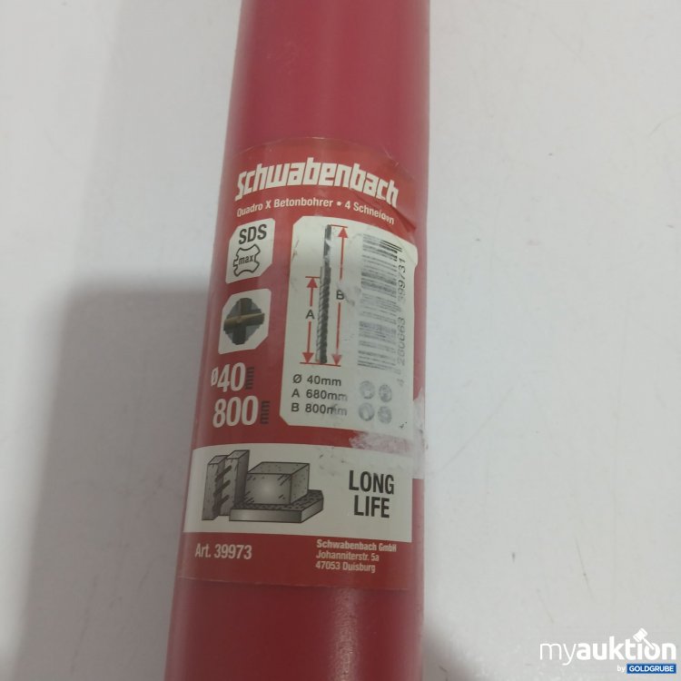 Artikel Nr. 871773 Artikel Nr. 871773: Schwabenbach Betonbohrer 40mm 800mm 39973