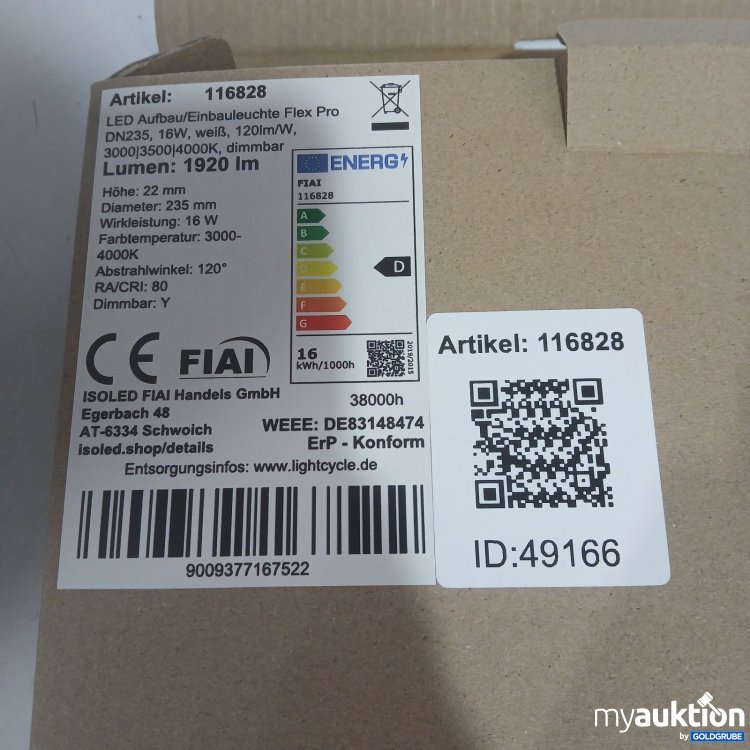 Artikel Nr. 468774 Artikel Nr. 468774: ISOLED FIAI LED Aufbau/Einbauleuchte Flex Pro DN235 16W weiß ø23cm