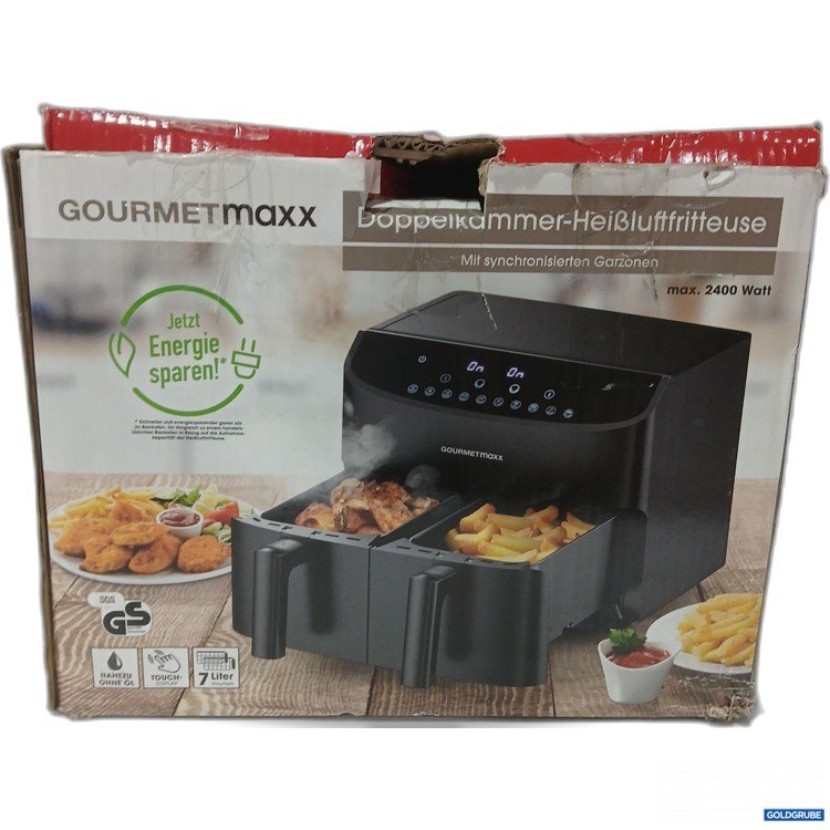 Artikel Nr. 929774: Gourmet Maxx Doppelkammer-Heißluftfritteuse mit Synchronisierten Gaszonen, Model.No. 12459/V2