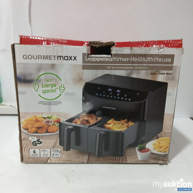 Artikel Nr. 929774: Gourmet Maxx Doppelkammer-Heißluftfritteuse mit Synchronisierten Gaszonen, Model.No. 12459/V2