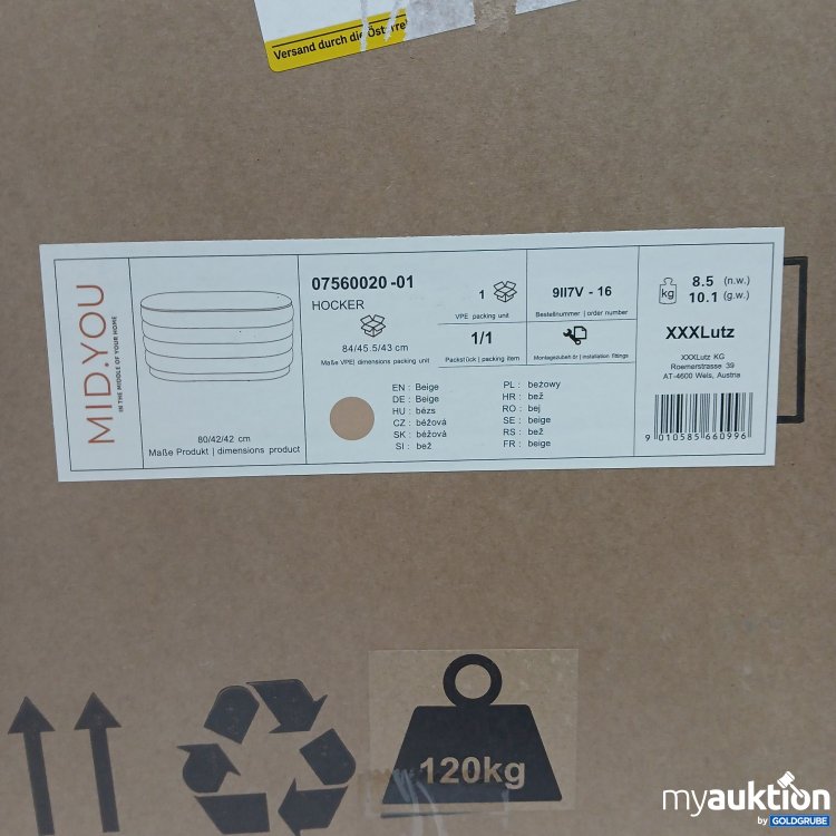 Artikel Nr. 819776: Midyou Hocker beige 07560020-01 