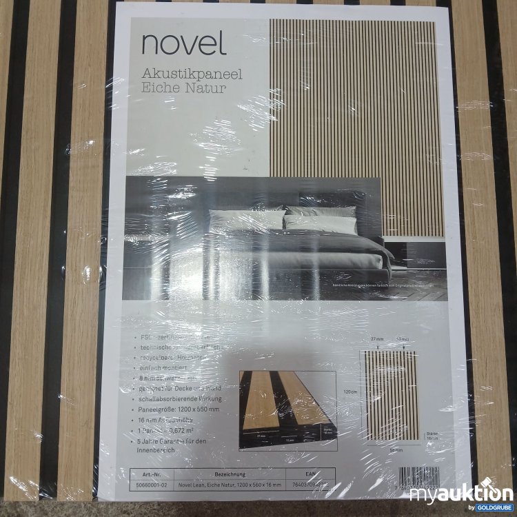 Artikel Nr. 970776: Novel Akustikpaneel Eiche Natur 120x56cm 