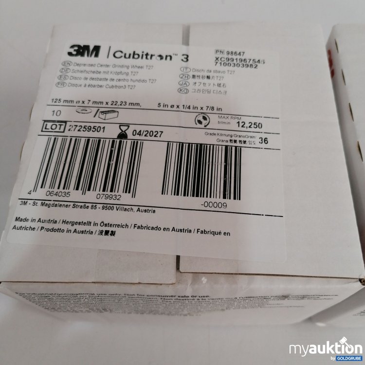 Artikel Nr. 847777 Artikel Nr. 847777: 3M Cubitron Schleifscheibe mit Kröpfung 125x7x22.23mm