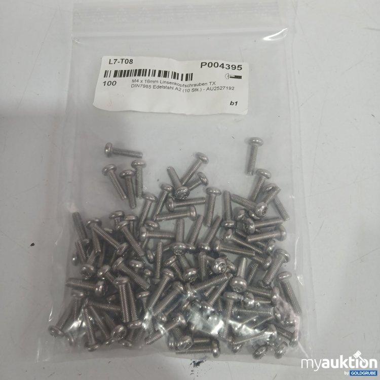 Artikel Nr. 867777 Artikel Nr. 867777: M4x16mm Linsenkopfschrauben TX DIN7985 A2