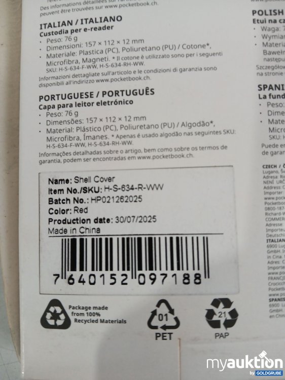 Artikel Nr. 445778: CHELL COVER ROT