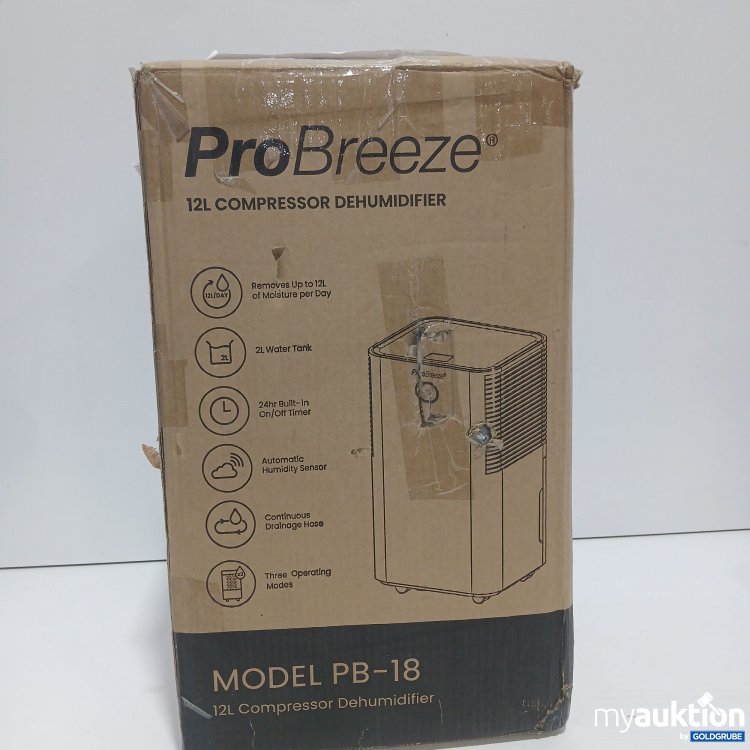 Artikel Nr. 970779: ProBreeze Fragile 12L Compressor Dehumidifier Model PB-18 