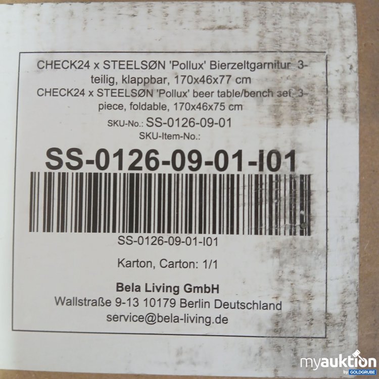 Artikel Nr. 438780: Check24 Steelson Bierzeltgarnitur 'Pollux' 3-teilig