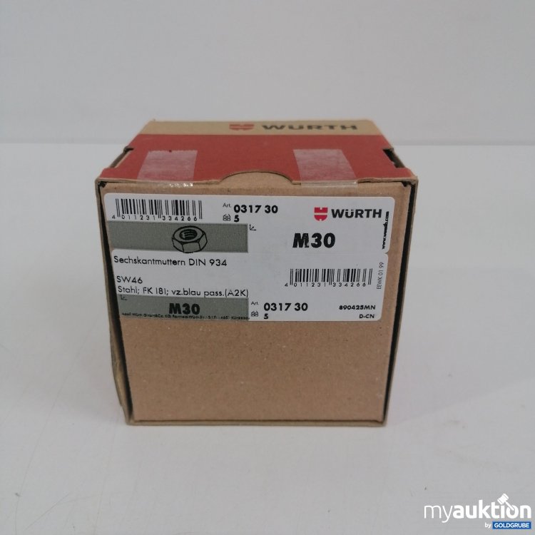 Artikel Nr. 442781 Artikel Nr. 442781: Würth M30 Sechskantmuttern DIN 934, 031730