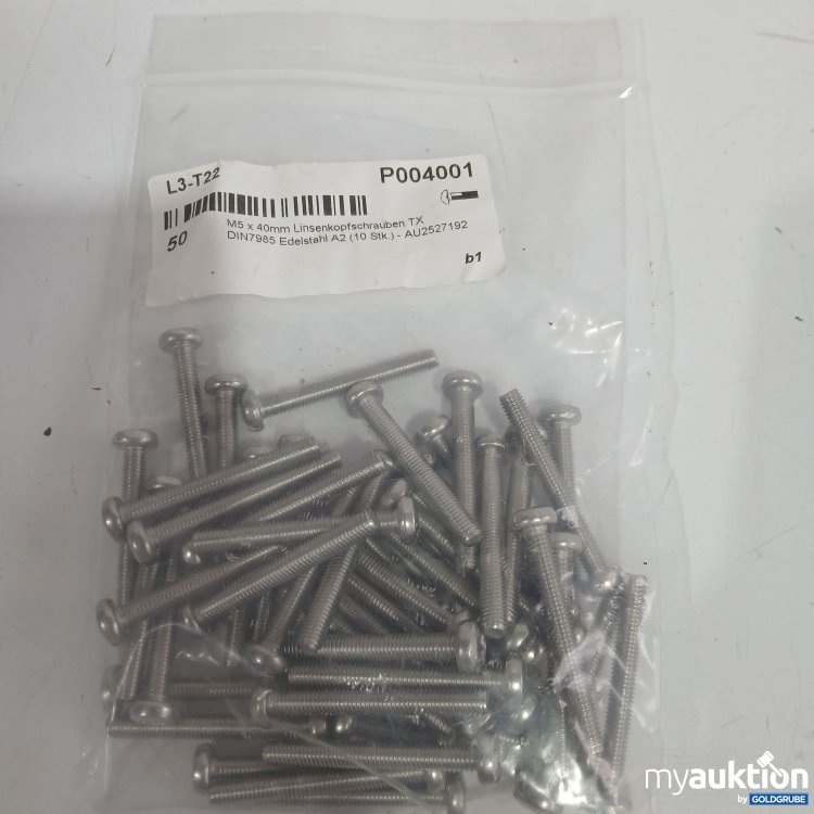 Artikel Nr. 867781 Artikel Nr. 867781: M5x40mm Linsenkopfschrauben TX DIN7985 A2 50Stk