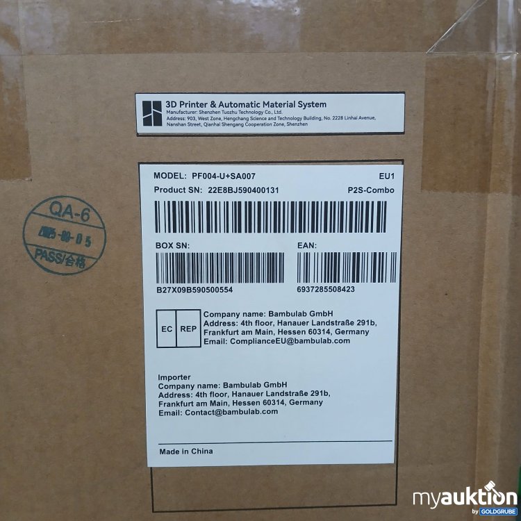 Artikel Nr. 970781: Bambu Lab P2S 3D Printer Model: PF004-U+SA007