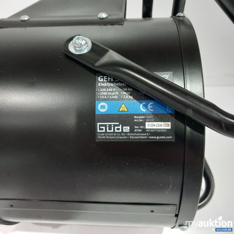 Artikel Nr. 818783 Artikel Nr. 818783: Güde Elektroheizer 220~240V, 50Hz, Art Nr. 85137