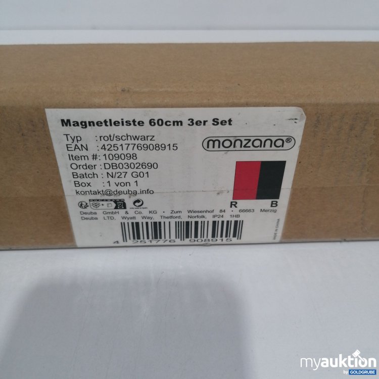 Artikel Nr. 442784: Monzana Magnetleiste 60cm 3er Set, rot /schwarz 