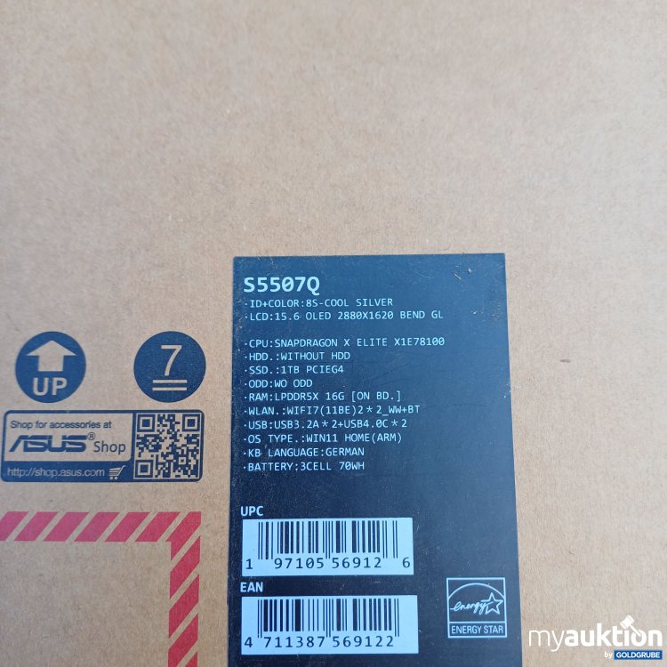 Artikel Nr. 960784: Asus Vivibooks S5507Q silver 