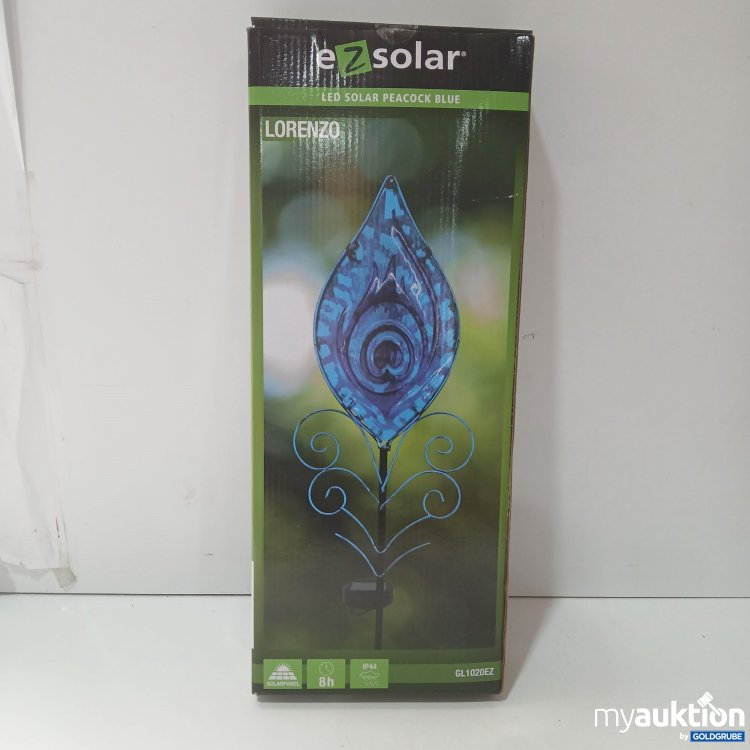 Artikel Nr. 921785 Artikel Nr. 921785: EZSolar LED Solar Peacock Blue Lorenzo, Art.No. GL1020EZ