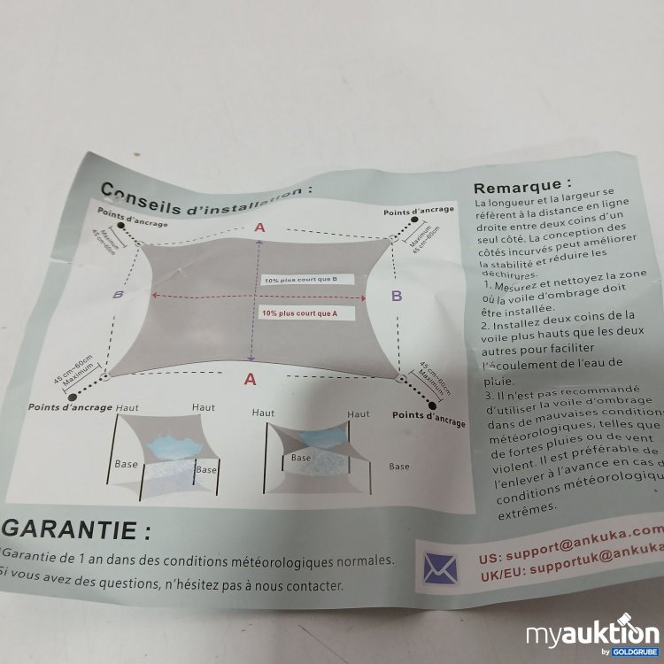 Artikel Nr. 954785: Ankuka Sonnensegel wasserdicht 