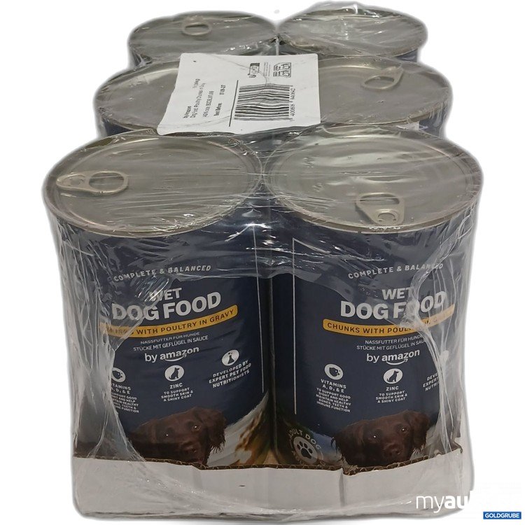 Artikel Nr. 955786: Amazon Wet Dog Food chunks with Poultry in Gravy Stücke mit geflügel in Sauce 6x1.24kg